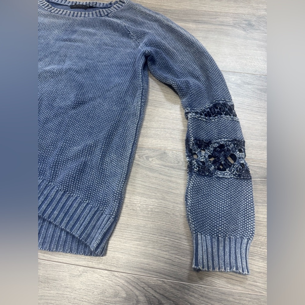 Blu Pepper blue Sweater with Lace Accents - Picture 3 of 9